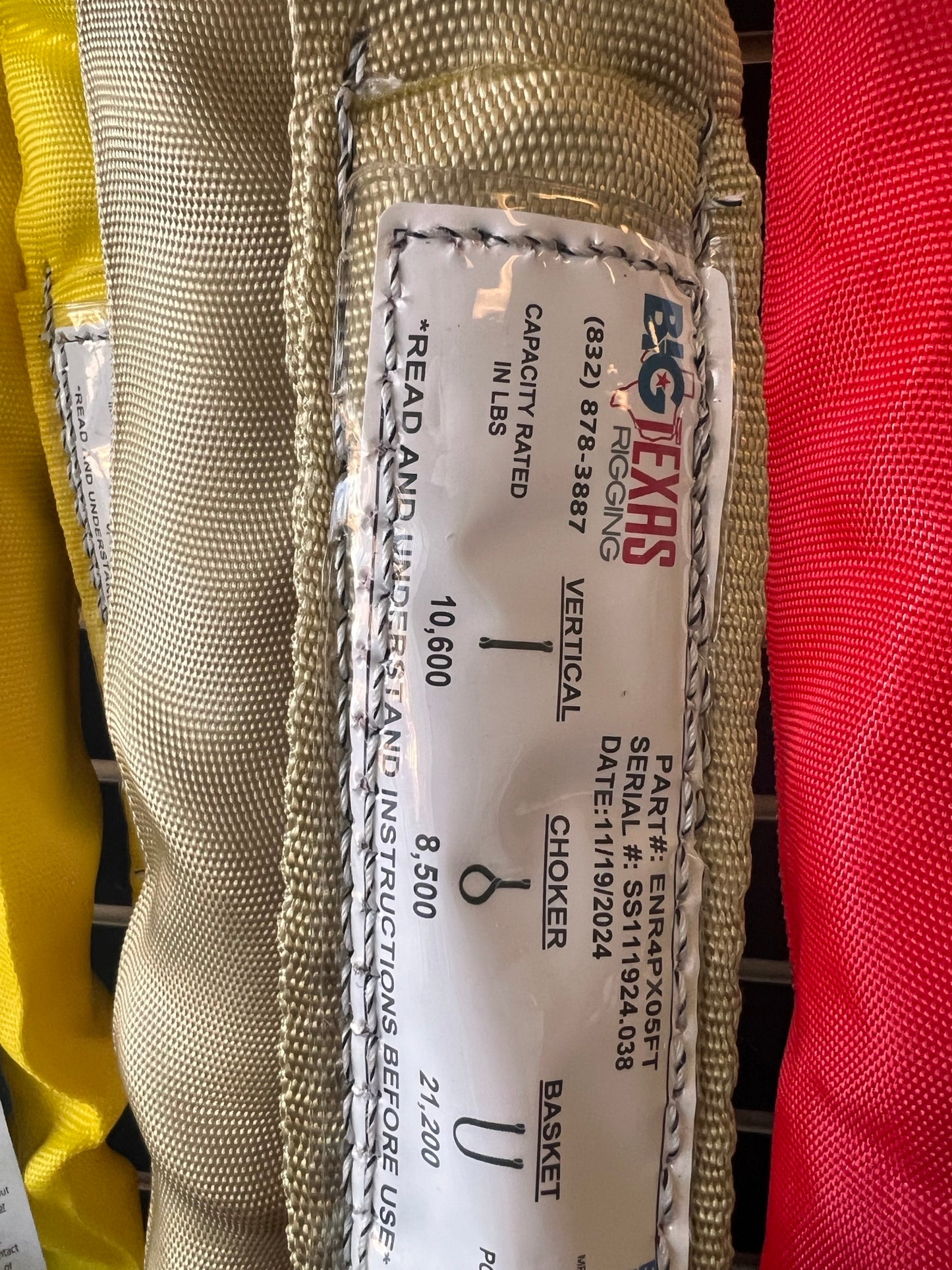 Endless Polyester Round Lifting Sling | BTR-ERS4 | Tan - 10,600 lbs WLL | 12FT
